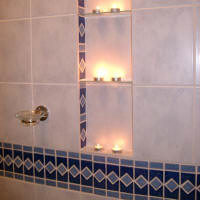 New bathroom tiling designed and installed by Jobsmith decorators